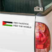 VRIJE PALESTINE, VRIJ DE WERELD BUMPERSTICKER (Op Truck)