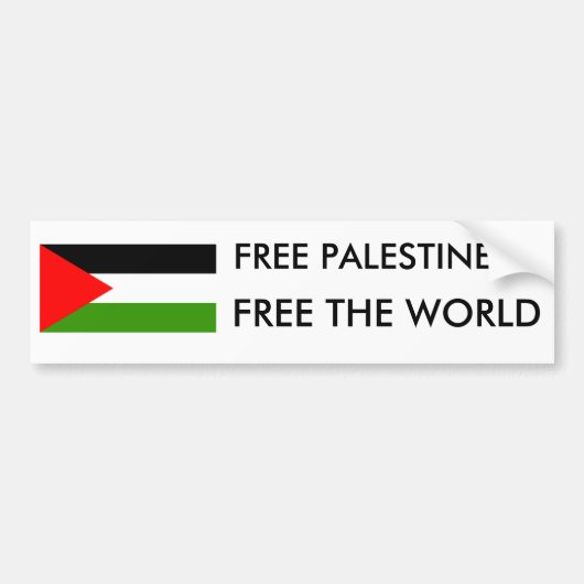 VRIJE PALESTINE, VRIJ DE WERELD BUMPERSTICKER (Voorkant)