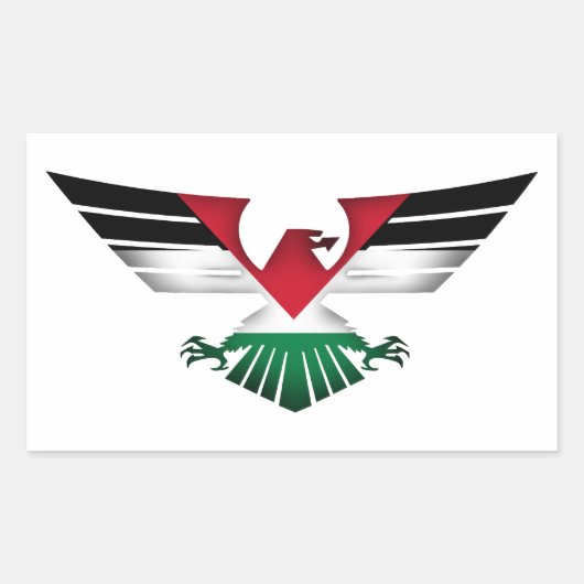 VRIJE PALESTINE - WINGEN VAN VRIJHEID RECHTHOEKIGE STICKER (Voorkant)