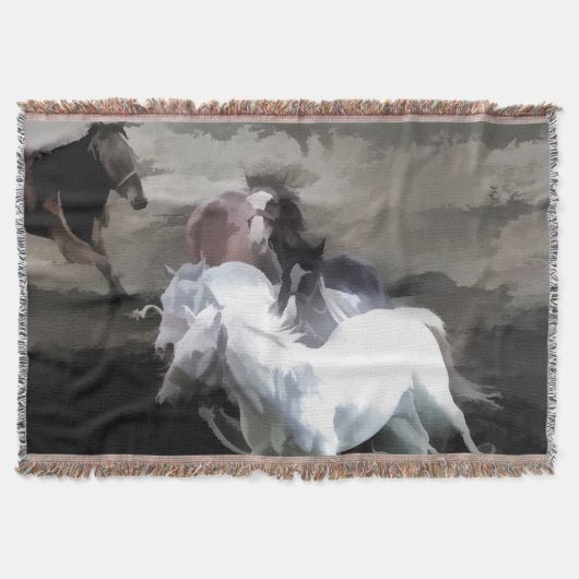 Vrije pauze - Wilde paarden Deken (Voorkant)