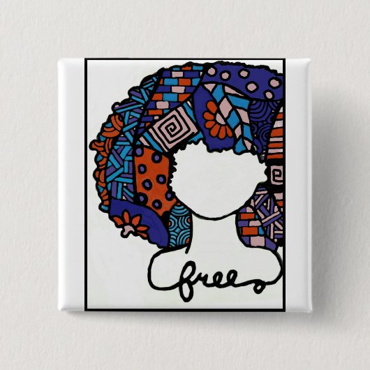 Vrije pinnen vierkante button 5,1 cm (Voorkant)