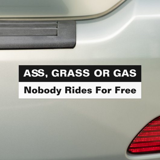 Vrije rit bumpersticker (Op auto)