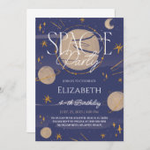 Vrije ruimte Night Sky Galaxy Birthday Invitation Kaart (Voorkant / Achterkant)