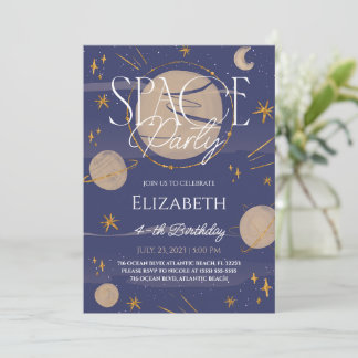 Vrije ruimte Night Sky Galaxy Birthday Invitation Kaart