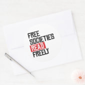 Vrije samenlevingen lezen vrij ronde sticker (Envelop)