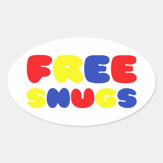 VRIJE SNUGS OVALE STICKER (Voorkant)