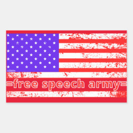 VRIJE SPEECH ARMY , noodgedwongen , amerikaanse vl Rechthoekige Sticker