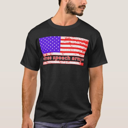 VRIJE SPEECH ARMY , noodgedwongen , amerikaanse vl T-shirt (Voorkant)