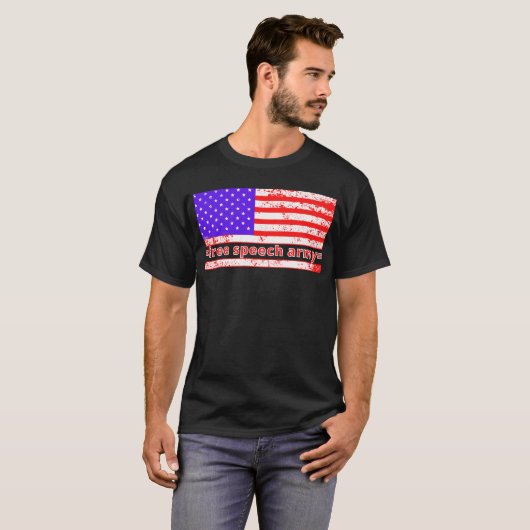 VRIJE SPEECH ARMY , noodgedwongen , amerikaanse vl T-shirt (Voorkant volledig)