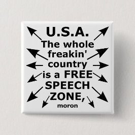 Vrije Speech Coast to Coast Vierkante Button 5,1 Cm
