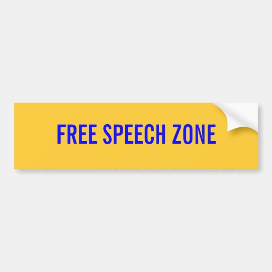 VRIJE SPEECH-ZONE BUMPERSTICKER (Voorkant)