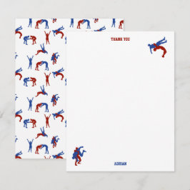 Vrije stijl Greco-Romeins worstelen Aangepaste naa Bedankkaart