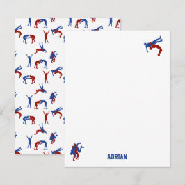 Vrije stijl Greco-Romeins worstelen Aangepaste naa Notitiekaartje