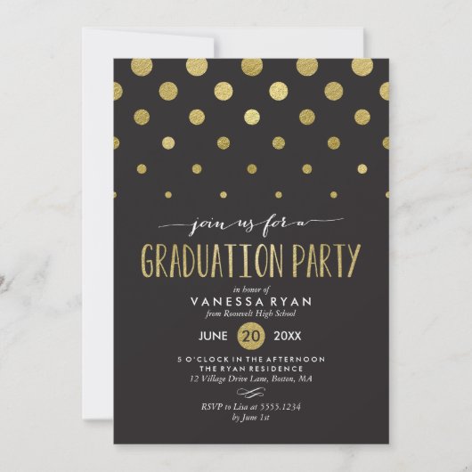 Vrije Stippen Graduation Party Invitation Kaart (Voorkant)