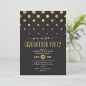 Vrije Stippen Graduation Party Invitation Kaart (Staand voorkant)