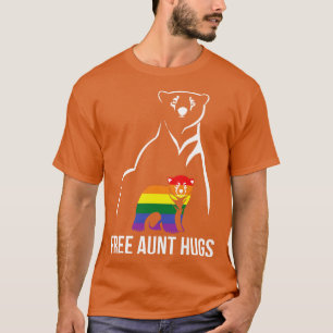 Vrije tante Hugs Gay Pride LGBT Rainbow-vrouwen T-shirt
