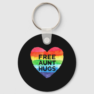 Vrije tante Hugs LGBT Flag Pride Awareness Month R Sleutelhanger