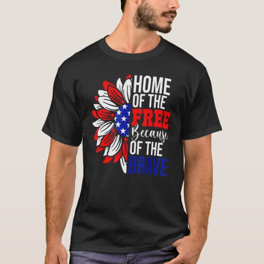 Vrije thuis vanwege de Amerikaanse overmoed 4e T-shirt (Voorkant)