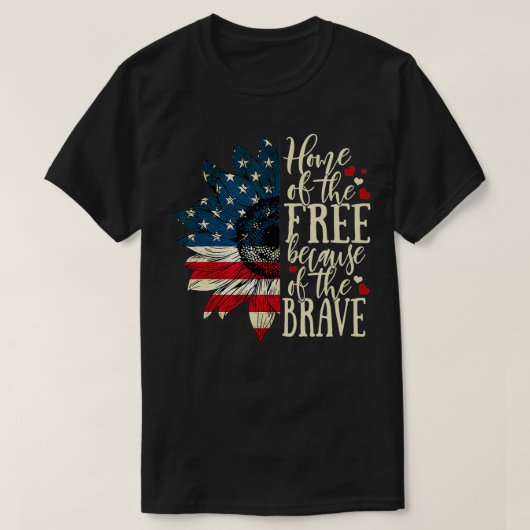 Vrije thuis vanwege de Amerikaanse vlag Sunf T-shirt (Design voorkant)