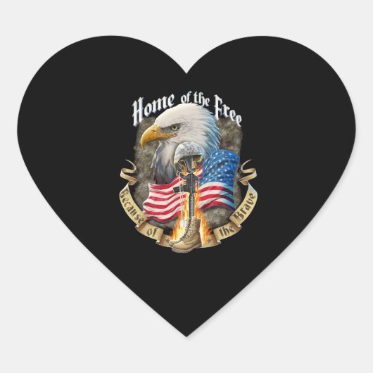 Vrije thuis vanwege de arendrik Eagle Hart Sticker (Voorkant)