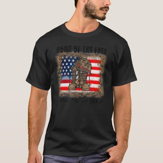 Vrije thuis vanwege de brave veteranen Mil T-shirt (Voorkant)
