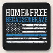 Vrije thuis vanwege de moedige Amerikaanse vlag Bier Onderzetter (Voorkant)