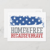 Vrije thuis vanwege de moedige Amerikaanse vlag Briefkaart (Voorkant / Achterkant)
