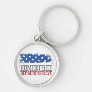 Vrije thuis vanwege de moedige Amerikaanse vlag Sleutelhanger