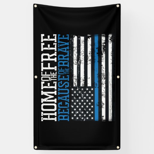 Vrije thuis vanwege de moedige Amerikaanse vlag Spandoek (Verticaal)