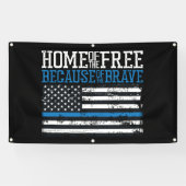 Vrije thuis vanwege de moedige Amerikaanse vlag Spandoek (Horizontaal)