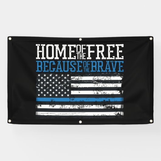 Vrije thuis vanwege de moedige Amerikaanse vlag Spandoek (Horizontaal)