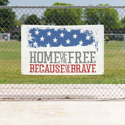 Vrije thuis vanwege de moedige Amerikaanse vlag Spandoek (Insitu)