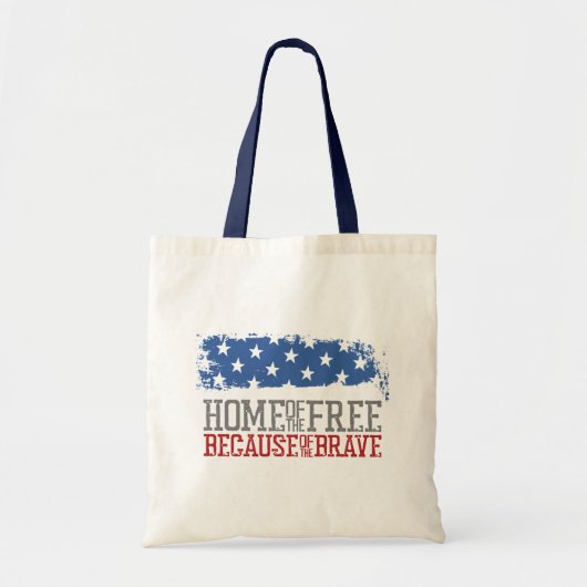 Vrije thuis vanwege de moedige Amerikaanse vlag Tote Bag (Voorkant)