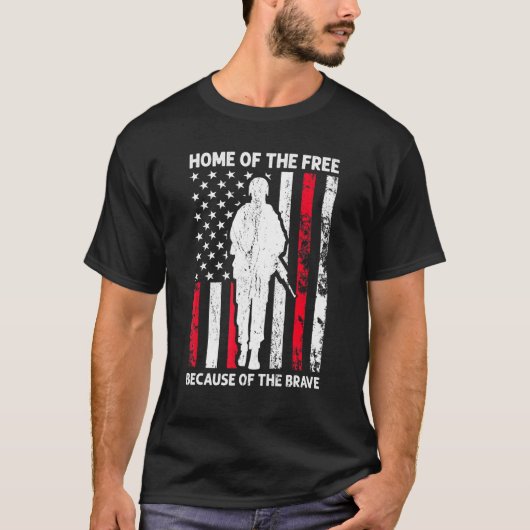 Vrije thuis vanwege het Amerikaanse dappere lot T-shirt (Voorkant)