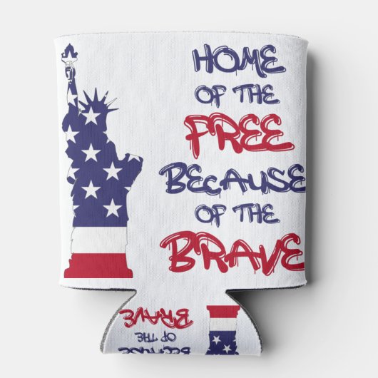 Vrije thuis vanwege het dappere teken blikjeskoeler (Achterkant)