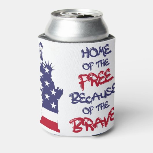 Vrije thuis vanwege het dappere teken blikjeskoeler (Blikje Achterkant)