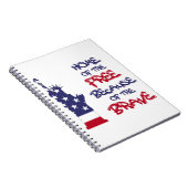 Vrije thuis vanwege het dappere teken notitieboek (Rechterzijde)