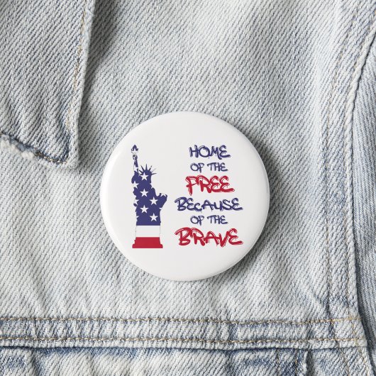 Vrije thuis vanwege het dappere teken ronde button 5,7 cm