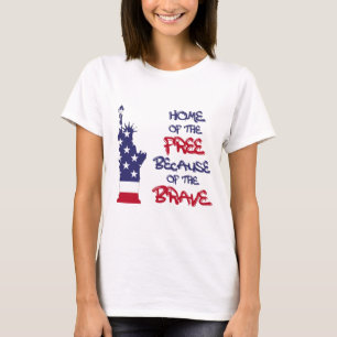 Vrije thuis vanwege het dappere teken t-shirt