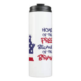 Vrije thuis vanwege het dappere teken thermosbeker