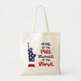 Vrije thuis vanwege het dappere teken tote bag