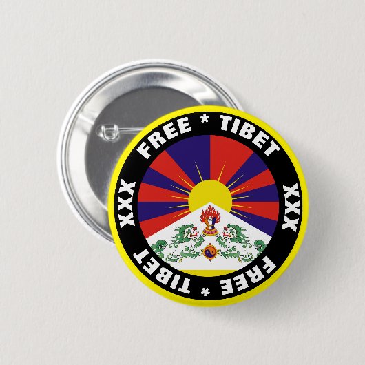Vrije Tibet en knop Vlag Ronde Button 5,7 Cm (Voorkant /achterkant)