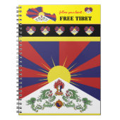 Vrije Tibet en Tibetaanse vlag, Kaart, Hart /Tibet Notitieboek (Voorkant)
