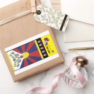 Vrije Tibet en Tibetaanse vlag, Kaart, Hart /Tibet Rechthoekige Sticker