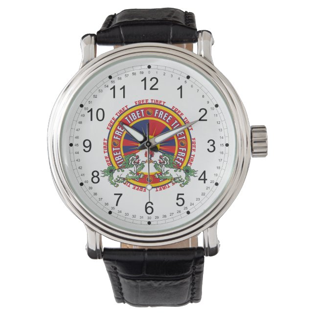 Vrije Tibet Logo Horloge (Voorkant)