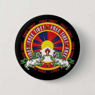 Vrije Tibet Logo Ronde Button 5,7 Cm