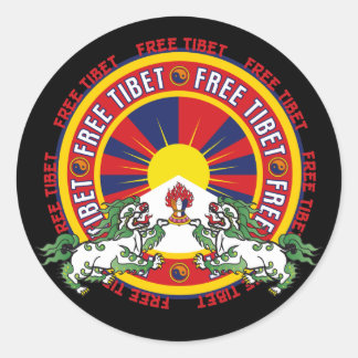 Vrije Tibet Logo Ronde Sticker