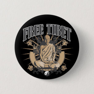 Vrije Tibet Monk Ronde Button 5,7 Cm