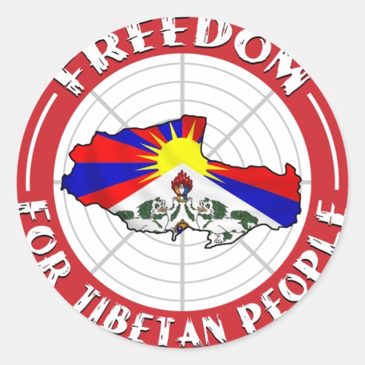 vrije tibet ronde sticker (Voorkant)