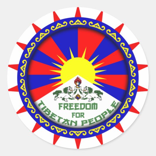 vrije tibet ronde sticker (Voorkant)